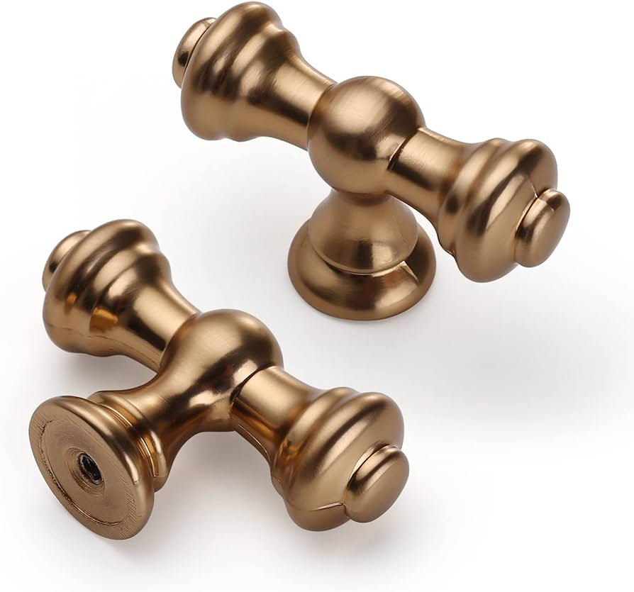 Asidrama 10 Pack Champagne Bronze Kitchen Cabinet Knobs - Brushed Brass & Gold Cabinet Hardware f... | Amazon (US)