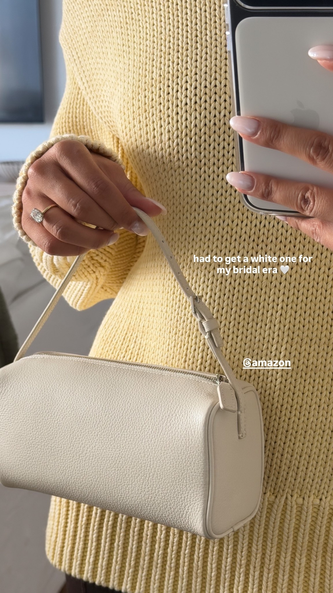 my favorite mini purse! had to get a white one for my bridal era 🤍 @amazon