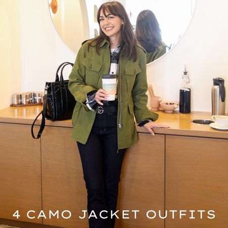 CAMO JACKET OUTFITS 
4 of 65 outfits you can make with a camo or Utility jacket from my #cozycapsulewardrobe 

