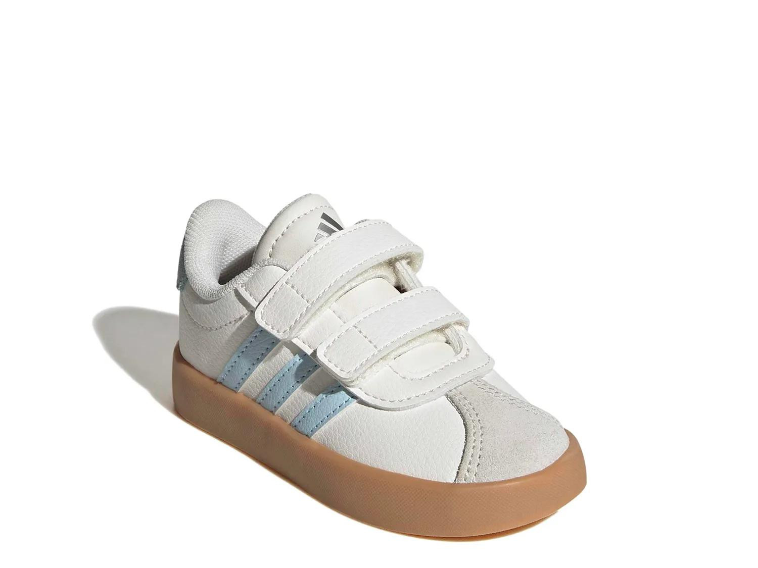 adidas VL Court 3.0 Sneaker Kids' | Girl's | White/Blue | Size 7.5 Toddler | Sneakers | DSW