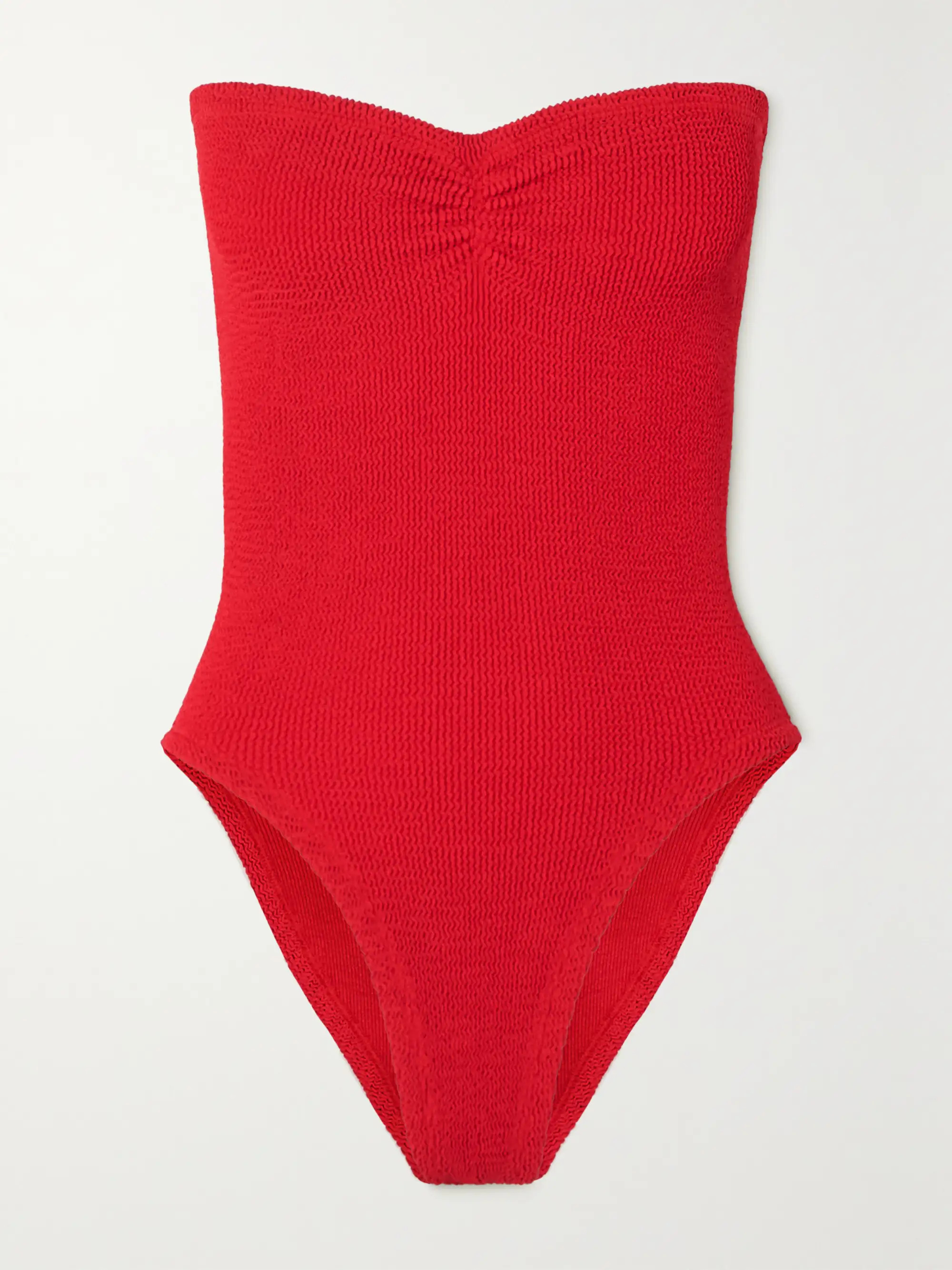 + NET SUSTAIN Brooke seersucker bandeau swimsuit | NET-A-PORTER (US)