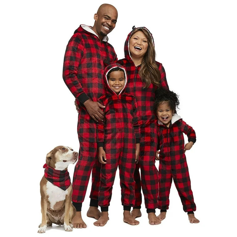 Jolly Jammies Men's Buffalo Plaid Matching Family Pajamas Union Suit, Sizes S-2X | Walmart (US)