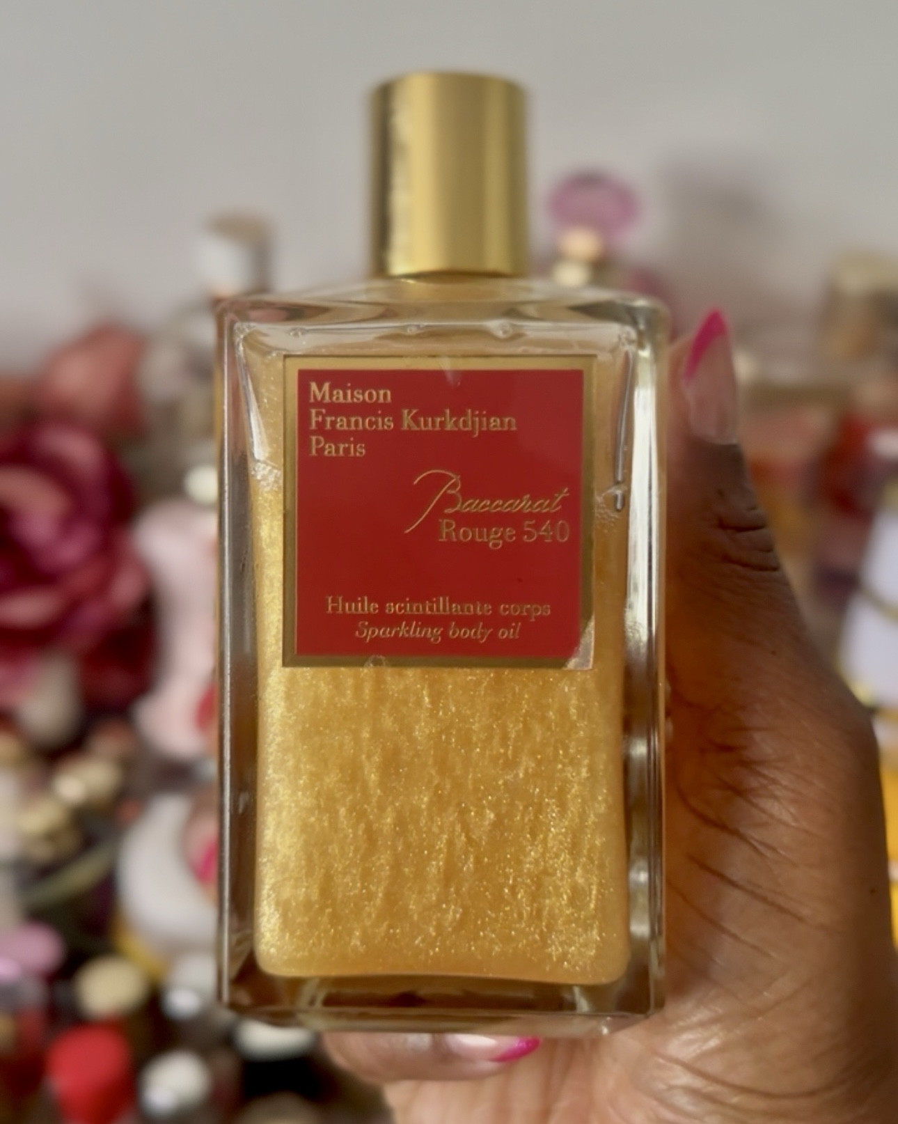 favorite summer shimmer body oil 
@maisonfranciskurkdjian Baccarat Rouge 540 sparkling body oil 

#LTKU #LTKSummerEdit #LTKBeauty