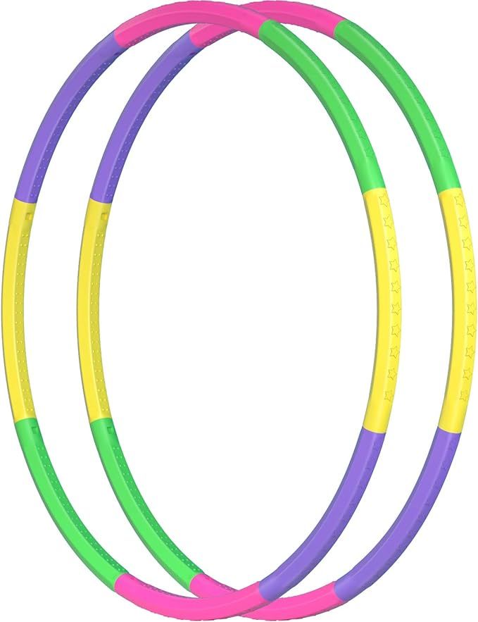 2 Pack Toy Color Hoop for Kids, Size Adjustable & Detachable Length Kids Adjustable Hoop Plastic ... | Amazon (US)