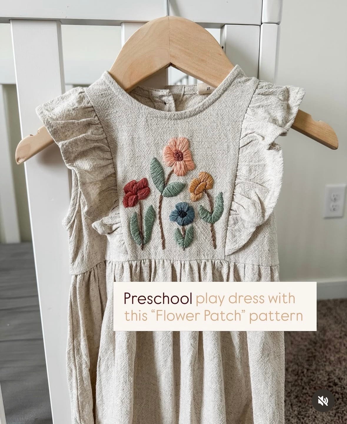 Hand embroidered florals on this dress. Linking the pattern I used and some cute dresses this pattern would work well on 🫶🏻