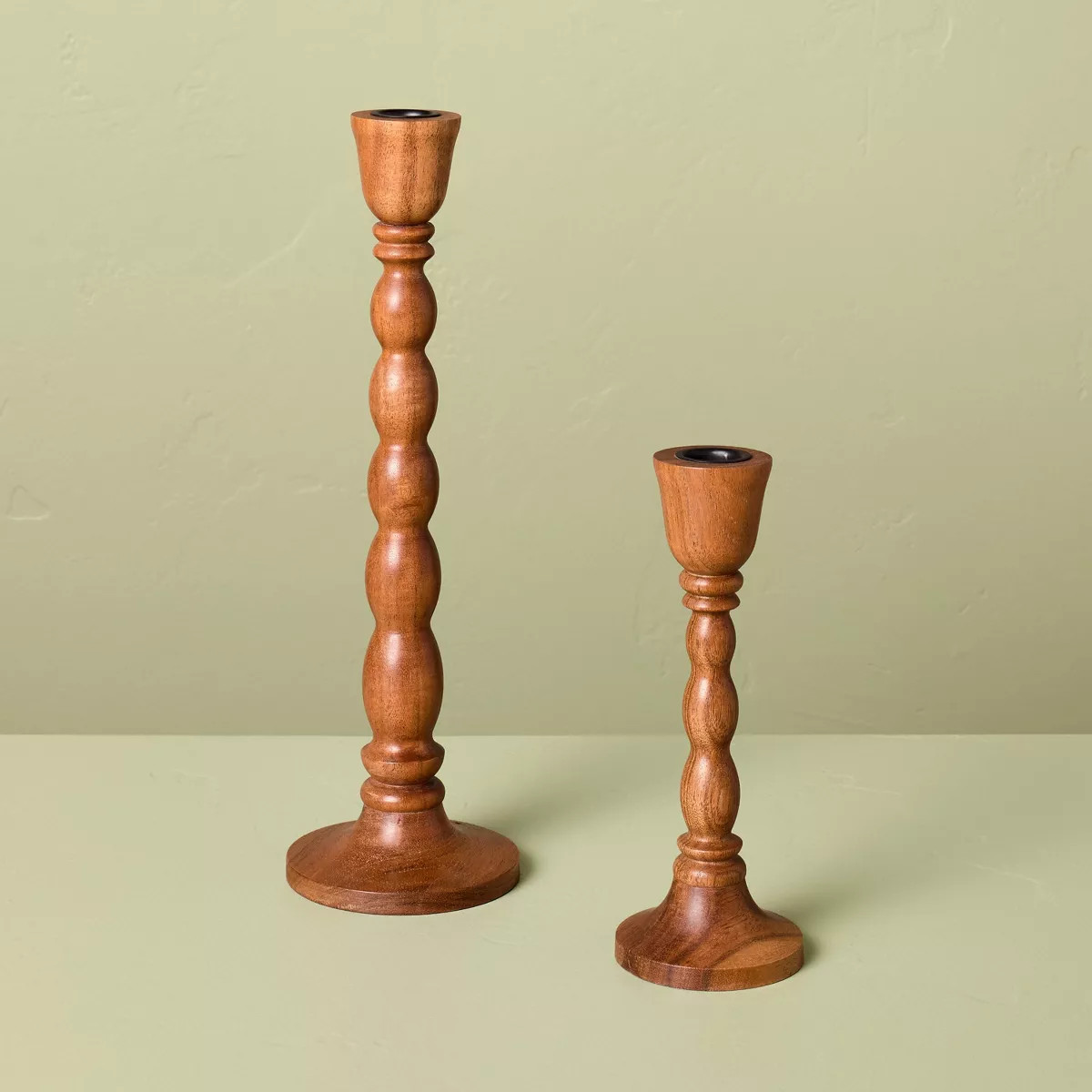 2pk Wood Candlestick Set - Hearth & Hand™ with Magnolia | Target