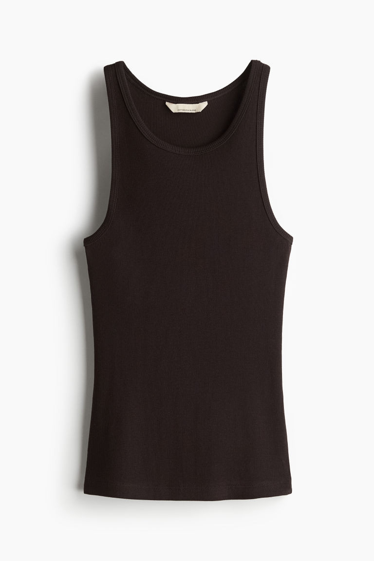 Ribbed Silk-Blend Tank Top | H&M (US + CA)