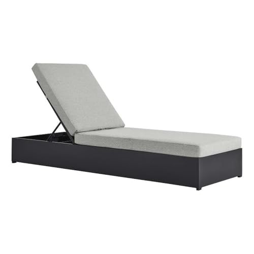 Modway Tahoe Aluminum Outdoor Chaise Lounge Gray with Weather-Resistant Cushions, Perfect Patio Sunbed or Recliner Chair for Pool Furniture | Amazon (US)