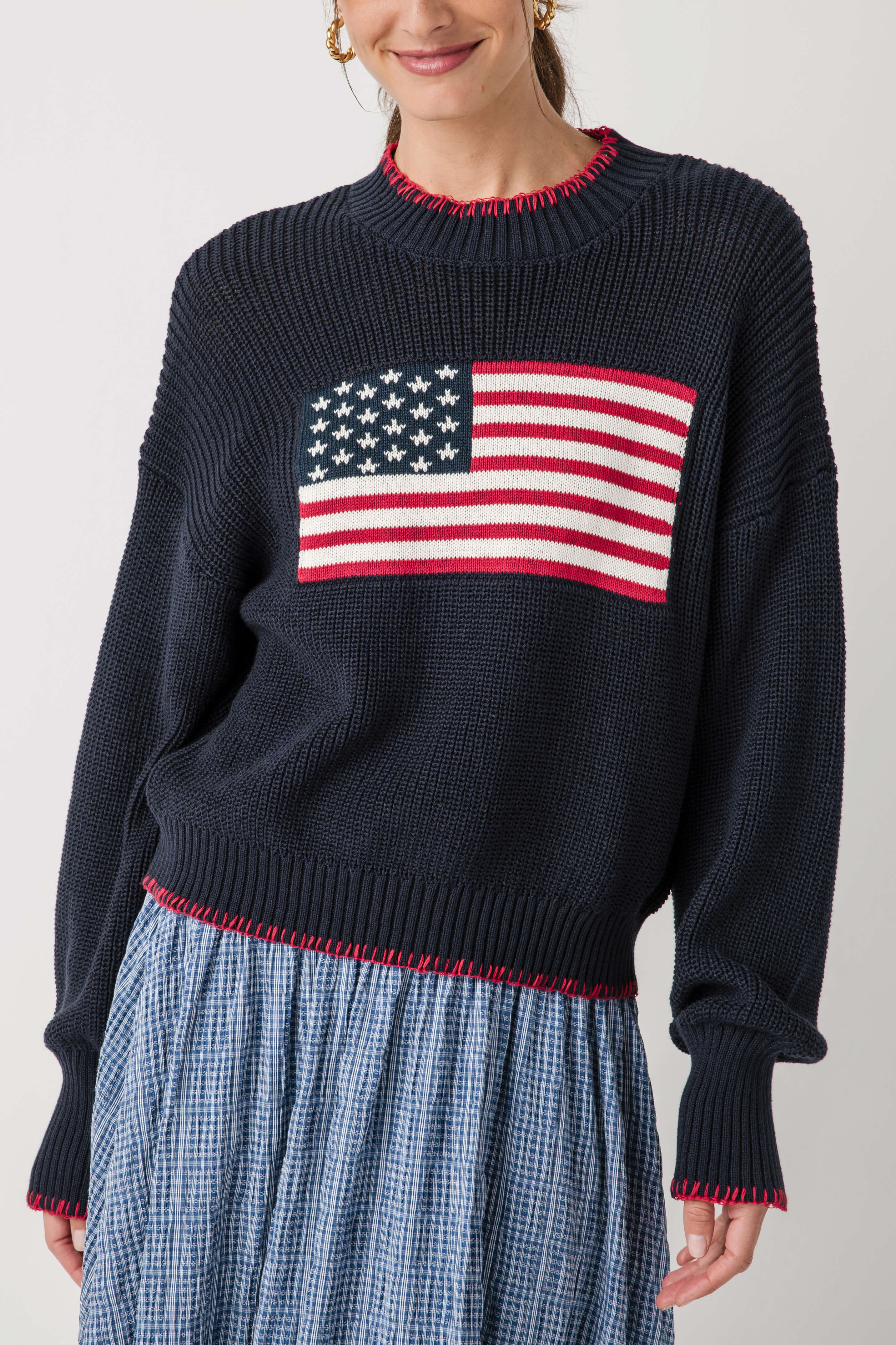By Together Americana Stitch Sweater | Social Threads