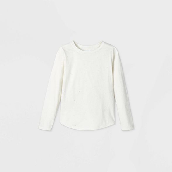 Girls' Long Sleeve Sparkle T-Shirt - Cat & Jack™ | Target