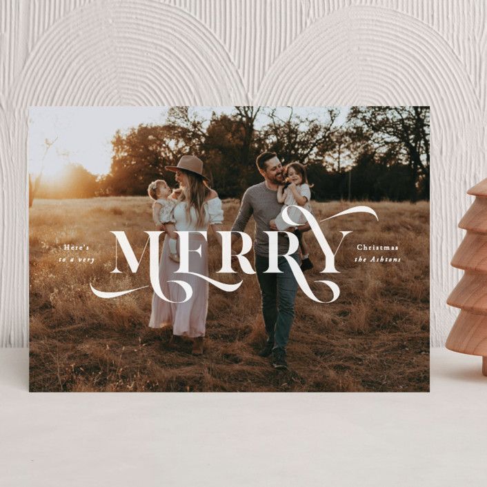 "Here's to Christmas" - Customizable Holiday Photo Cards in White by Hooray Creative. | Minted