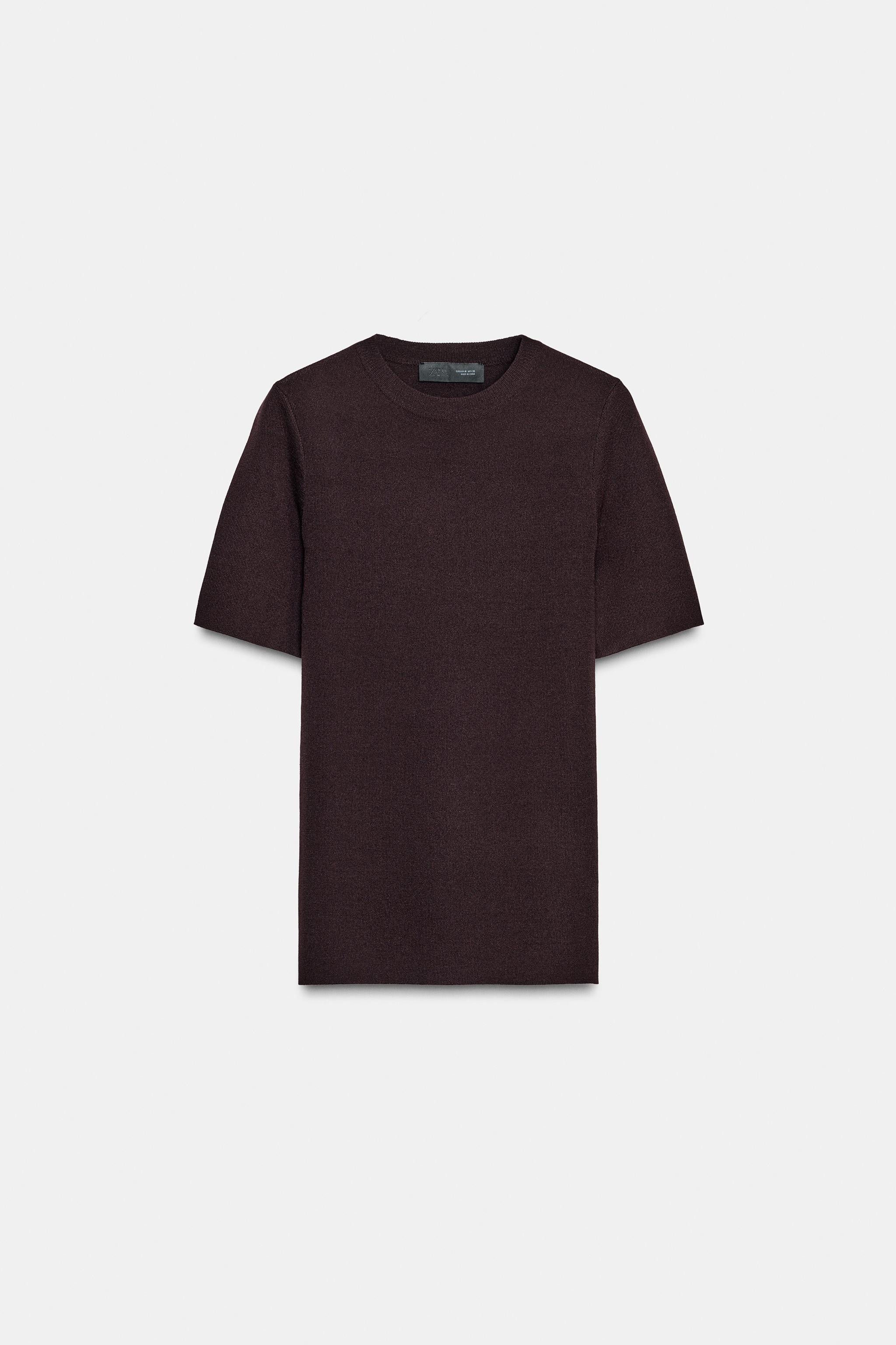 PLAIN KNIT SHORT SLEEVE TOP | Zara US