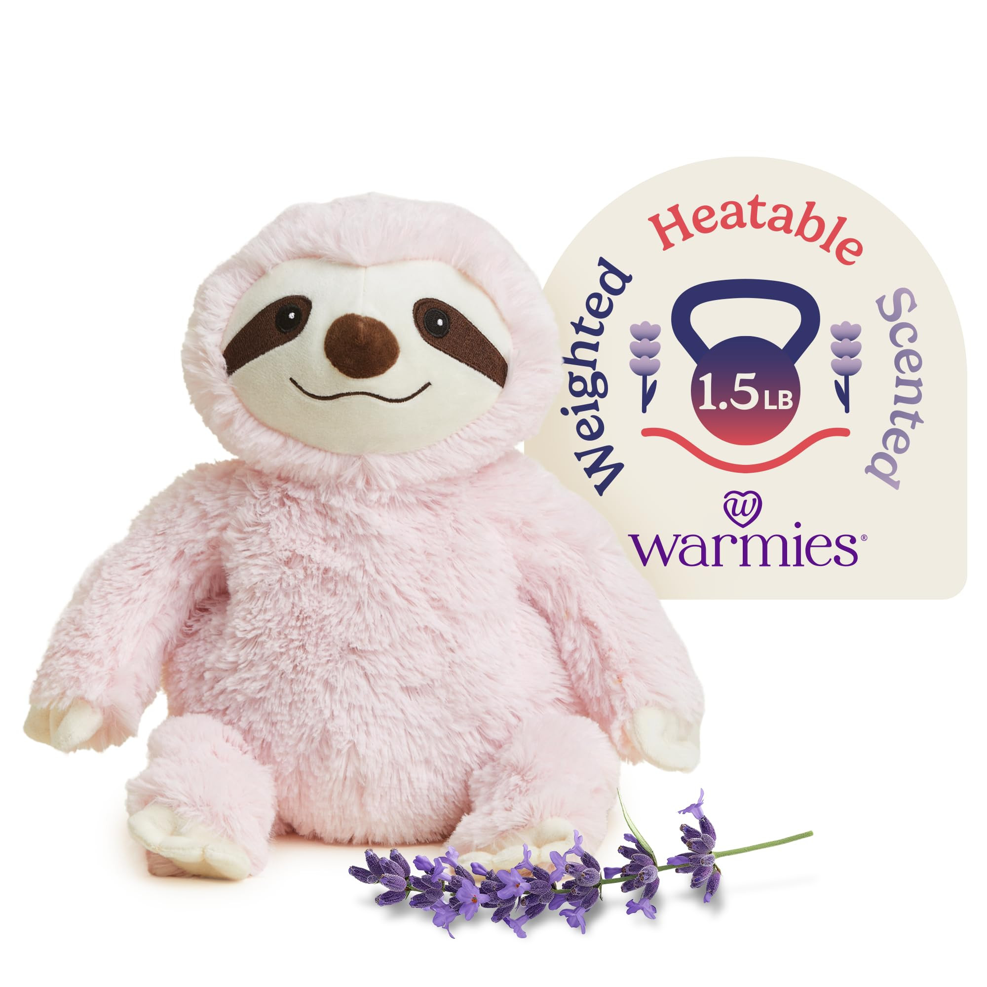 warmies Microwavable & Weighted Stuffed Animals, Pink Sloth - Heated Stuffed Animal Plushie for W... | Amazon (US)
