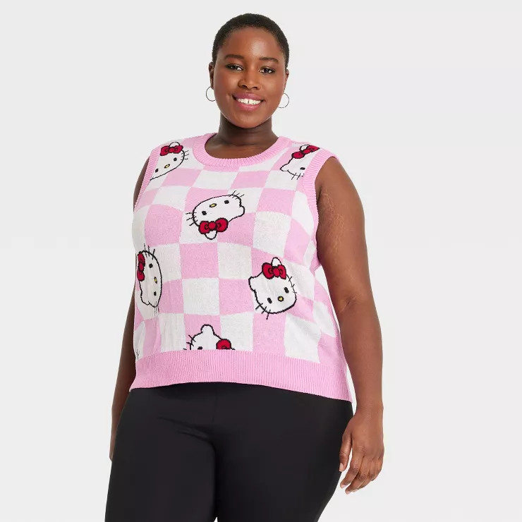 Women's Hello Kitty Graphic Vest - Pink | Target