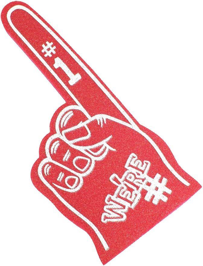 Astek 18 Inch We're Number 1 Finger Team Color Cheerleading Foam Hand Pompom for Sports | Amazon (US)