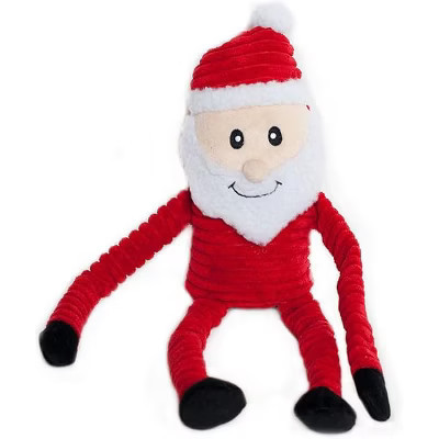 ZippyPaws Holiday Crinkle - Squeaky Plush Dog Toy (Santa, Large) | Target