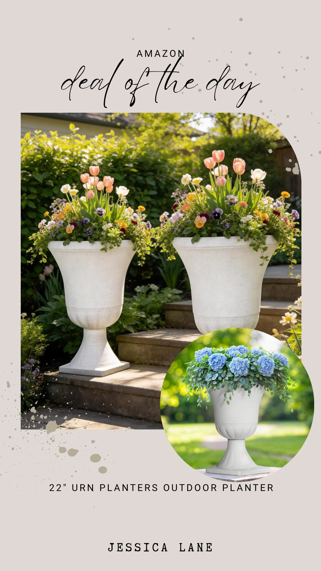 These 22" urn planters are perfect for elevating your front porch or patio space. They look so elegant filled with your favorite seasonal flowers.#outdoorplanters #porchdecor #amazonfinds #gardendesign

#LTKSeasonal #LTKSaleAlert #LTKHome