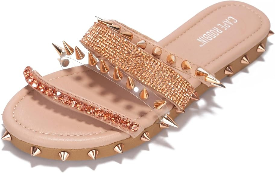 Cape Robbin Xtreme Studded Womens Sandals - Fashion Slides for Women with Spikes - Comfortable Sl... | Amazon (US)