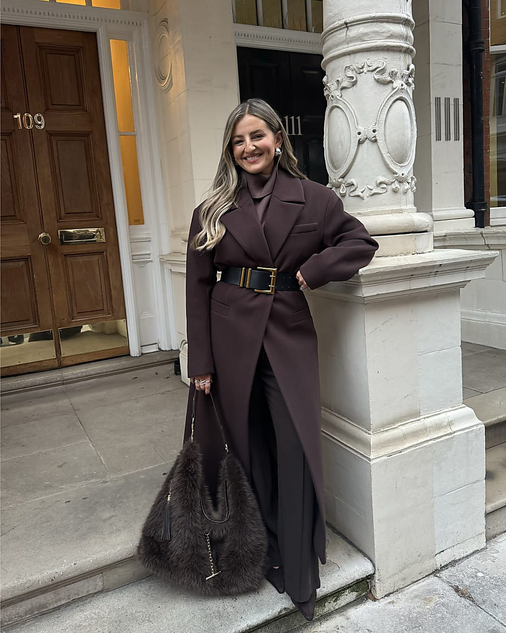 Brown Longline Belted Coat | River Island UK & IE