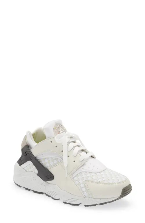Nike Air Huarache Crater Premium Sneaker in Light Bone/White/Black/Volt at Nordstrom, Size 6 | Nordstrom