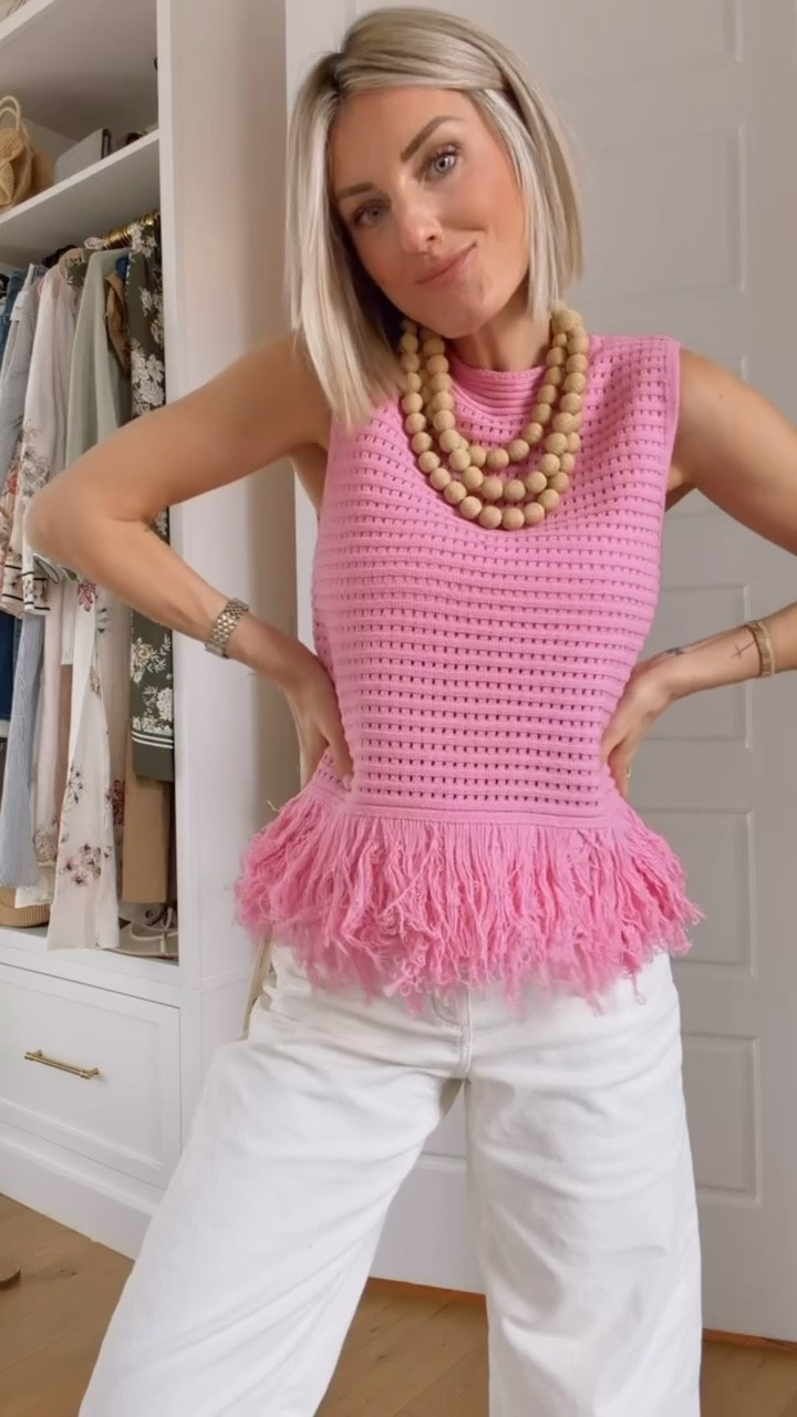 This top has the cutest fringe detail! The perfect pop of color for spring! Wearing S/26.

Loverly Grey, Amazon find, Amazon fashion, white barrel jeans, white barrel denim, spring fashion, spring outfit ideas 

#LTKSeasonal #LTKootd