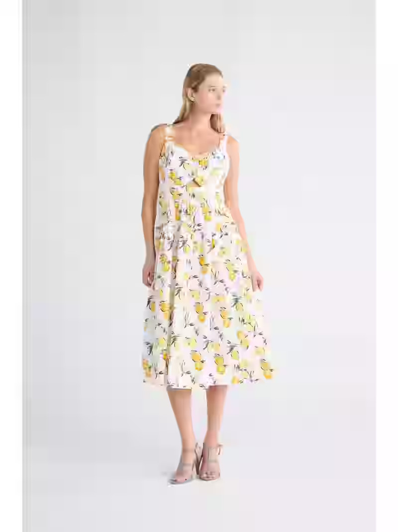 Free Assembly Women's Ruched Cutout Cotton Midi Dress, XS-XXL | Walmart (US)