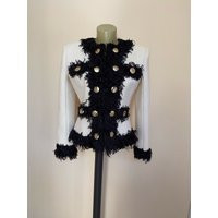 White Tweed Formal Blazer For Women's, Custom Made Luxury Women Jacket With Gold Buttons | Etsy (US)