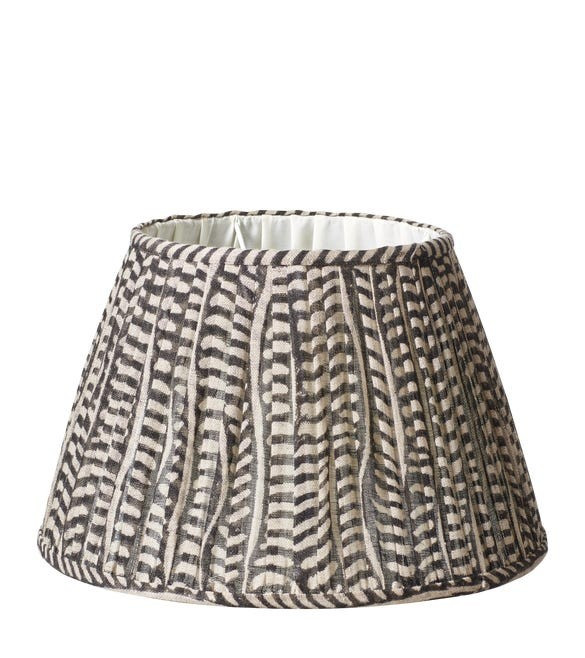 14in Pattani Eclipse Lampshade & Carrier- Onyx | OKA US