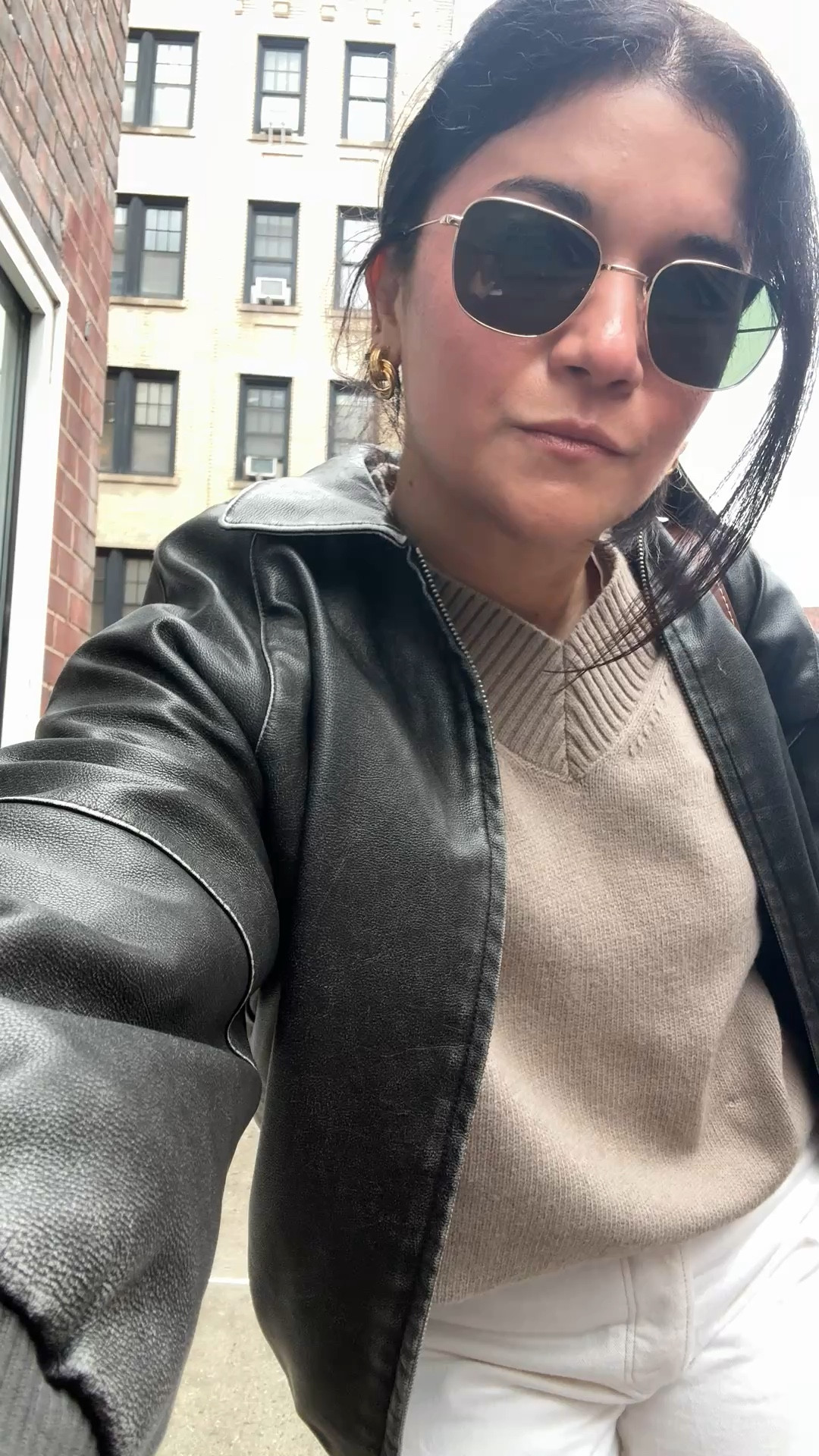 the sweater is back in stock in all colors! i love the super high v-neck, the quality feels so good for under  $50 

#LTKPetite #LTKootd