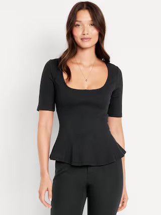 Square-Neck Peplum Top | Old Navy (US)