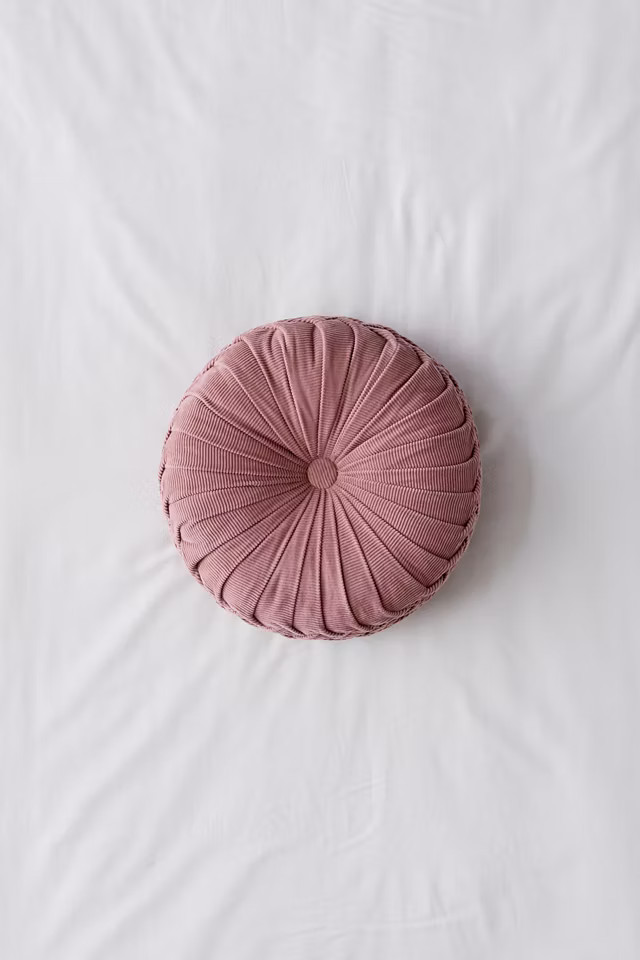 Round Corduroy Pintuck Throw Pillow | Urban Outfitters (US and RoW)