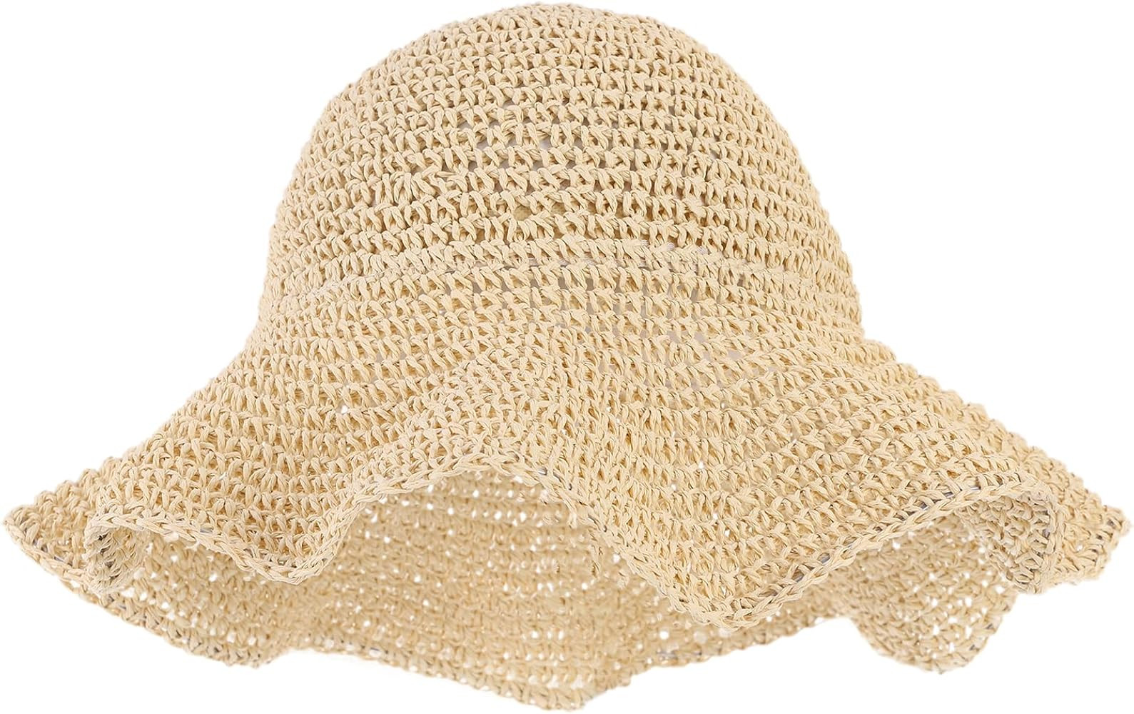 Oweisong Straw Hats for Women Summer Floppy Sun Beach Hat Trendy Wide Brim Boho Crochet Hats for ... | Amazon (US)