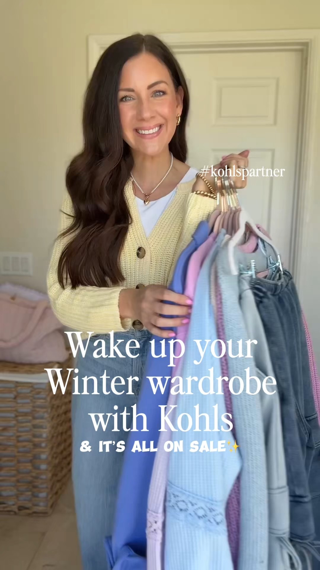 Comment DETAILS to shop✨ #kohlspartner @kohls is here to give your wardrobe an instant refresh with pieces you can wear now & it’s all on sale👏🏻 loving these brightened up basics + cozy pieces! 
.
.
SIZING-
Waffle knit tops-small
Chunky cardigans (yellow & pink)-medium
Henley pullover-small, runs big!
Pink/purple pullover-medium
White tee-medium
Sweatpants jeans-xs dark wash & small light wash
Pull on dark wash jeans-small
Blue cardigan-medium 
Striped sweater-medium
.
.
#kohlsfinds 

#LTKSeasonal #LTKFindsUnder50 #LTKSaleAlert