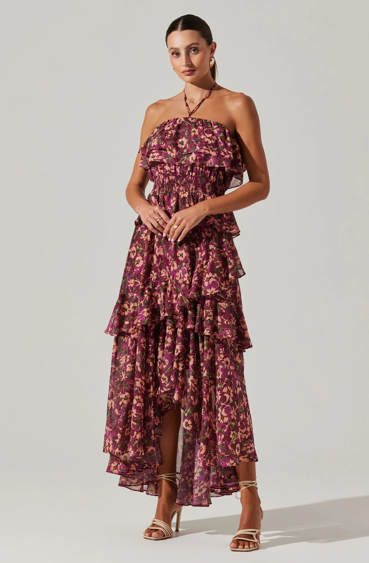 Elena Floral Halter Maxi Dress | ASTR The Label (US)