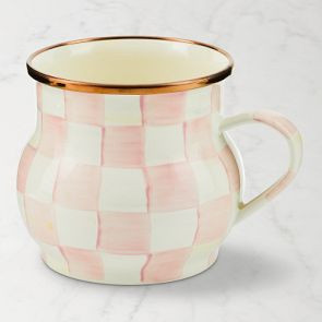 MacKenzie-Childs Rosy Check Enamel Mug | Williams-Sonoma