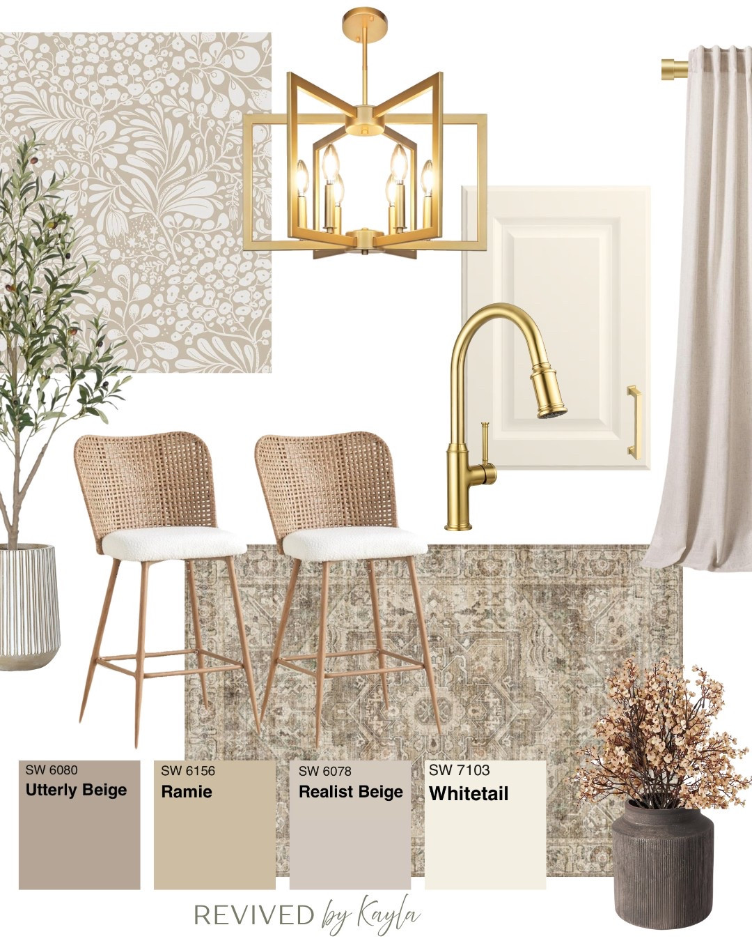 Beige / cream modern kitchen color palette idea with gold accents 🤍

#roomdecor #kitchen #diningroom #homedecor #moodboard #colorpalatte #kitchendesign #kitchendecor #homedesign #inspiration #kitcheninspo #homeinspo  

#LTKFindsUnder50 #LTKFindsUnder100 #LTKHome
