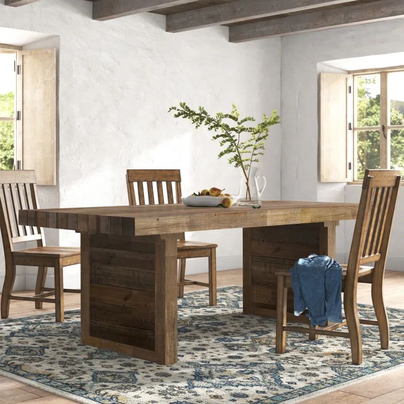 Alfa 82'' Pine Solid Wood Dining Table | Wayfair Professional