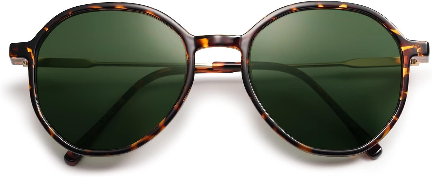 SOJOS Trendy Designer Hexagon Round Sunglasses for Women Fashion Big Shades Geometric Women Sunglasses SJ2181 | Amazon (US)