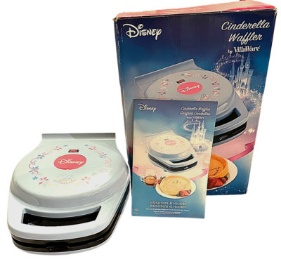 DISNEY'S PRINCESS CINDERELLA WAFFLER BY VILLAWARE MODEL V55200 W/ MANUAL (RARE!) | eBay US