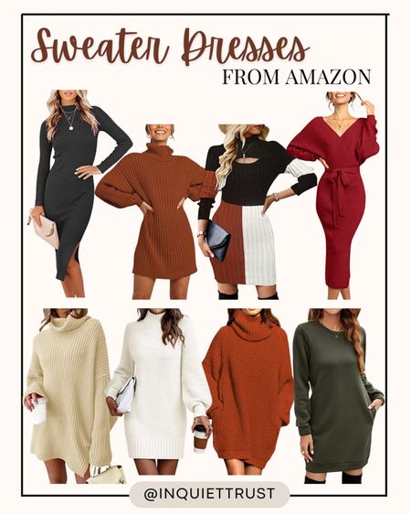 I love how fashionable sweater dresses are perfect for the Fall season. Pick if you want a body-fitting dress or an oversized sweater—all from Amazon!

#FallFashion #FallStyle #FallOutfit #WomensFallOutfitInspo #ShoptheLook

#LTKstyletip #LTKSeasonal #LTKworkwear