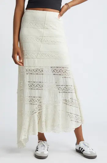 Asymmetric Lace Midi Skirt | Nordstrom