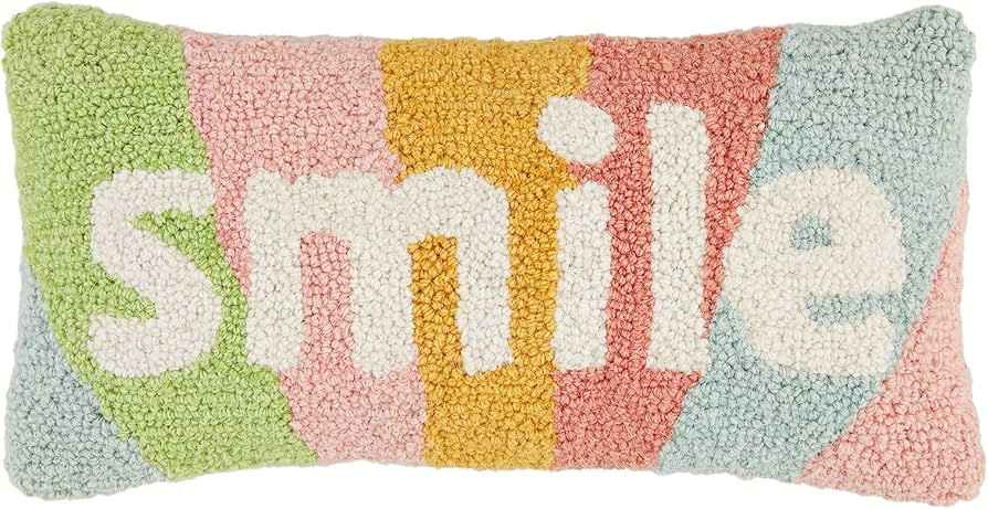 Mud Pie Smile Hook Wool Pillow | Amazon (US)