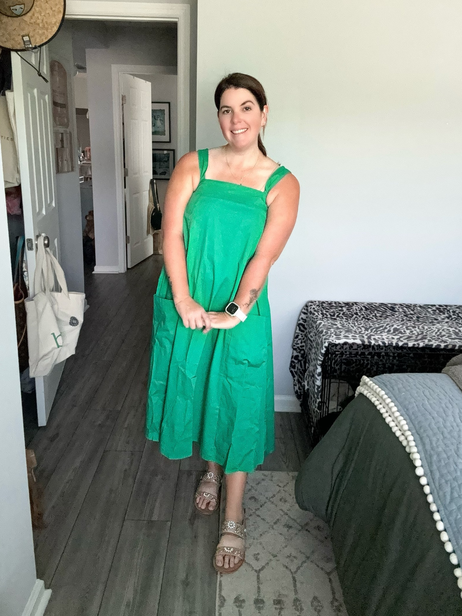 The cutest dress for Spring and Summer! This is one that can be dressed up or down! It is also the perfect dress to throw on with a pair of sandals and you are done getting ready! The dress runs TTS and is $68! 

#LTKFindsUnder100 #LTKMidsize #LTKStyleTip