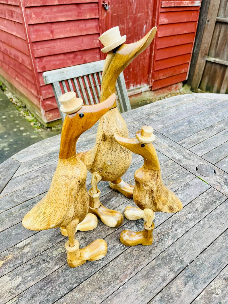 Handmade Wooden Duck with Wellington Boots & Hat - Garden Ornament | Etsy (US)