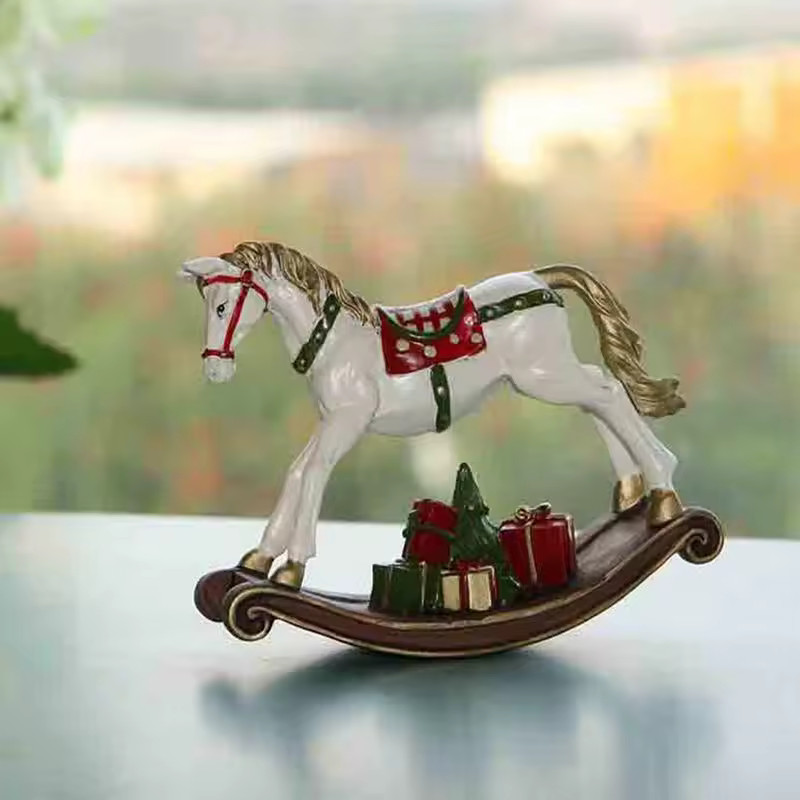Resin Statue Christmas Rocking Horse Nordic Abstract Ornaments For Figurines Interior Sculpture R... | AliExpress (US)