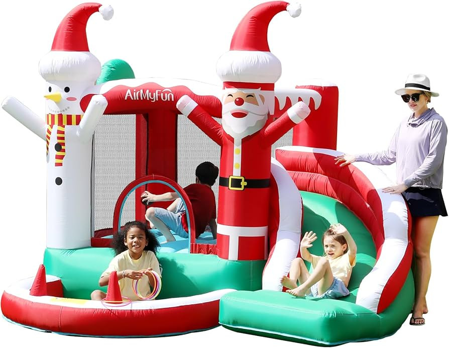 AirMyFun Christmas Theme Inflatable Bounce House, Independent Fan Rapid Expansion - Holiday Fun M... | Amazon (US)