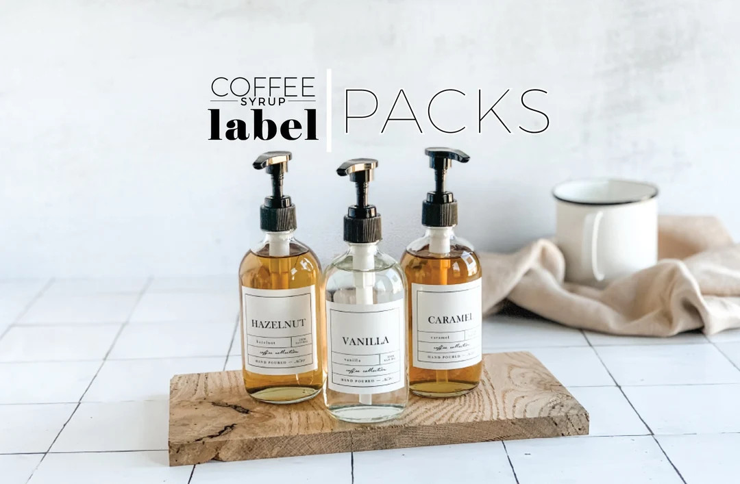 3 APOTHECARY Coffee Syrup Label Packs  Mix & Match Your - Etsy | Etsy (US)