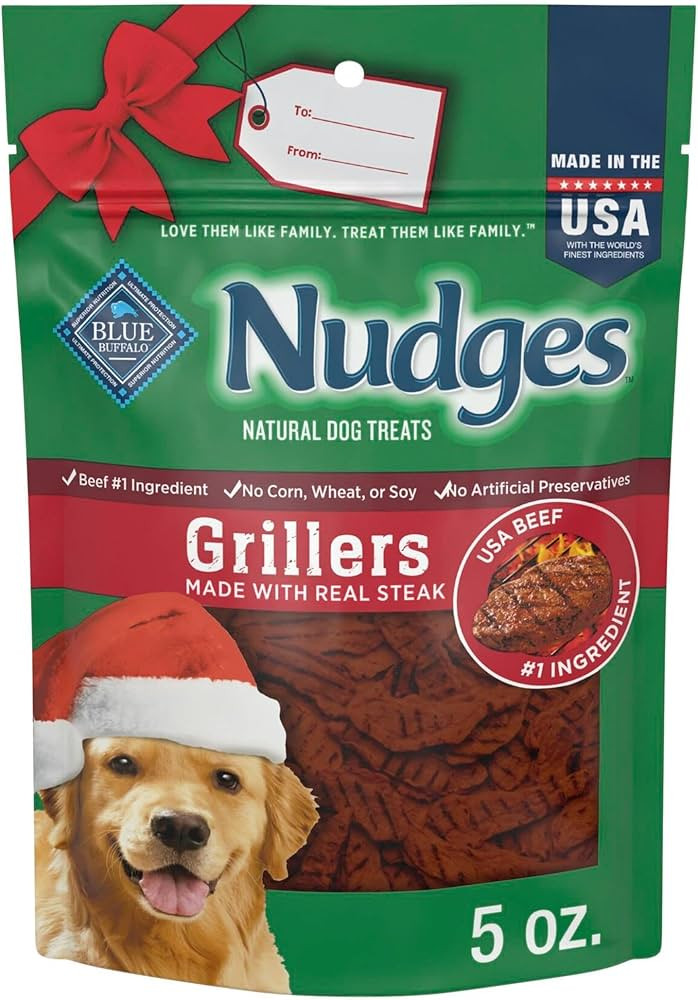Blue Buffalo Nudges Steak Grillers, Natural Holiday Dog Treats, Made in The USA with Real Beef, 5... | Amazon (US)