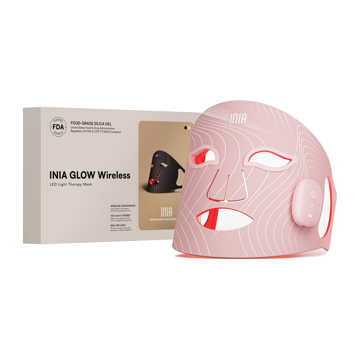 Red Light Therapy Mask for Face, Glow Wireless LED Face Mask Light Therapy with Near-Infrared Red... | Amazon (US)