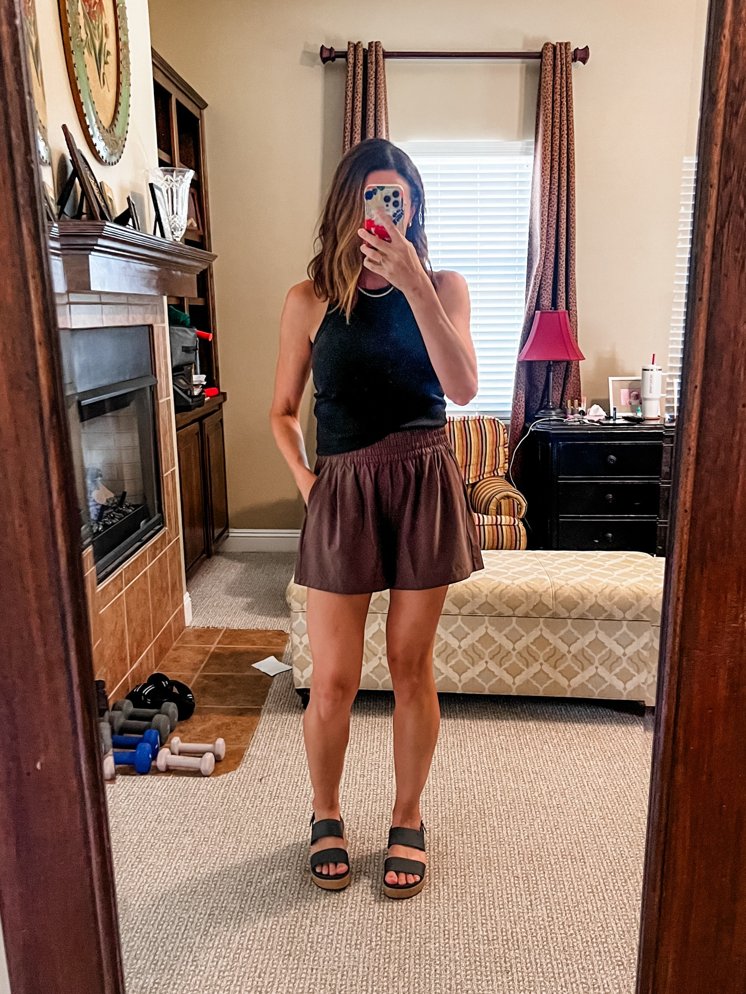 5’9” • Size small • Size 27 

Shorts size small, top size small, sandals true to size (size down for half sizes).

These shorts are silky soft, flowy, comfortable and do not pinch at my waist.  I love them!  
The sandals are Crocs and they are comfortable!  They are like walking in a pillow.  Plus, they’re cute! 
This Athleta top is my new favorite.  It’s the perfect thickness, soft ribbed material, excellent stretch and shape retention.  I own it in a bunch of colors and wear them pretty much all the time.  🤣

#LTKStyleTip #LTKOver40 #LTKActive